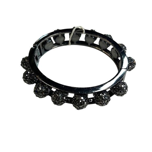 INC International Concepts Gunmetal Gray Bracelet w/ Rhinestone Spheres, NWT! - Picture 1 of 3